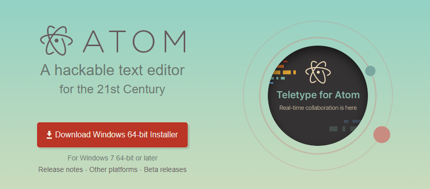 Atomインストール