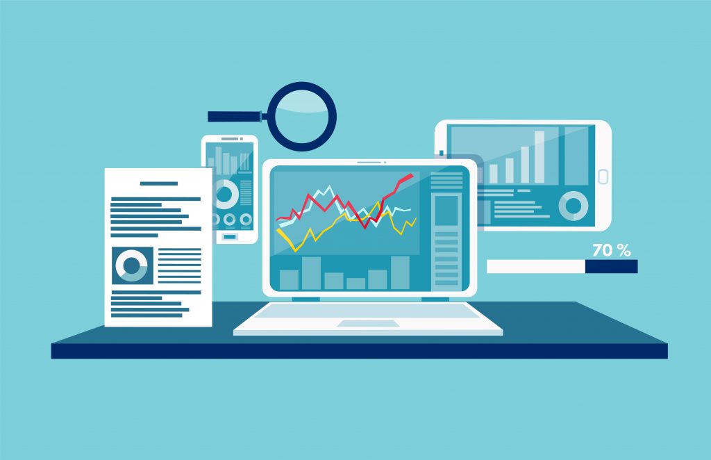 Vector concept for data monitoring, web traffic analytics