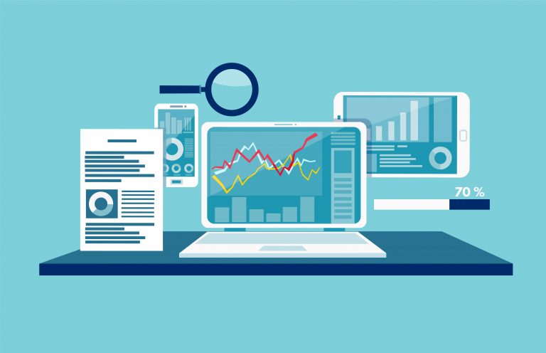 Vector concept for data monitoring, web traffic analytics
