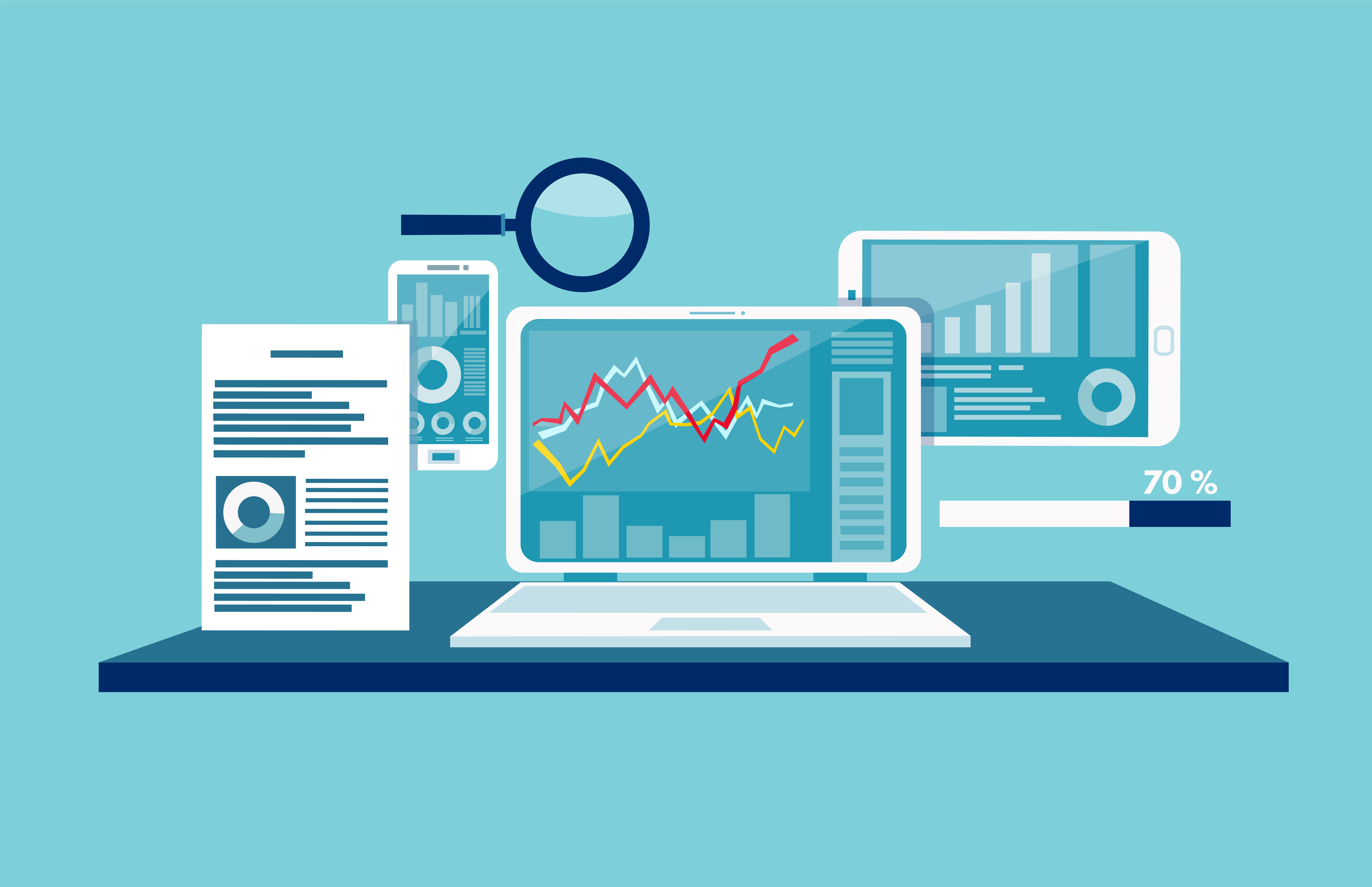 Vector concept for data monitoring, web traffic analytics