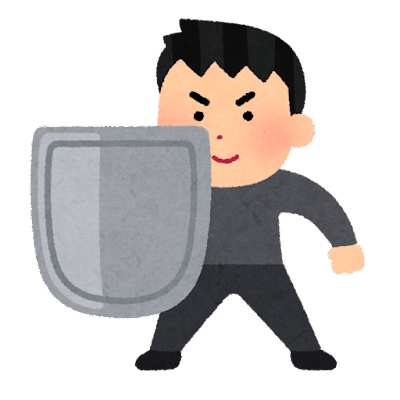 盾を持つ人のイラスト